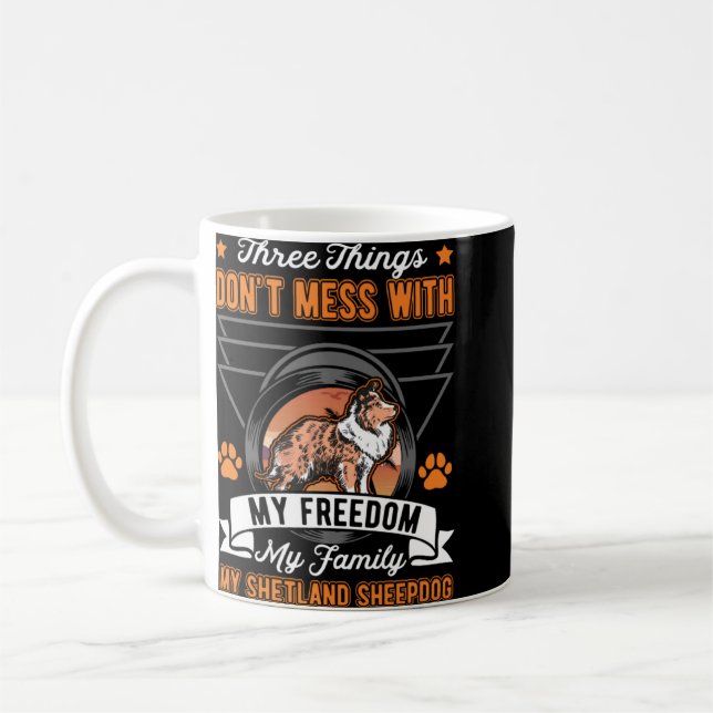 Mug Shetland Sheepdog Famille Mini Collie Sheltie (Gauche)