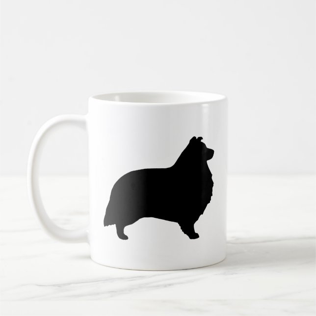Mug Shetland Sheepdog Shelter Chien Silhouettes (Gauche)