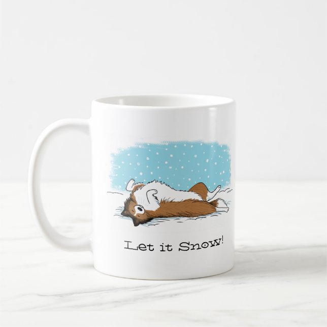 Mug Shetland Sheepdog Snow Dog Shelter Vacances hivern (Gauche)