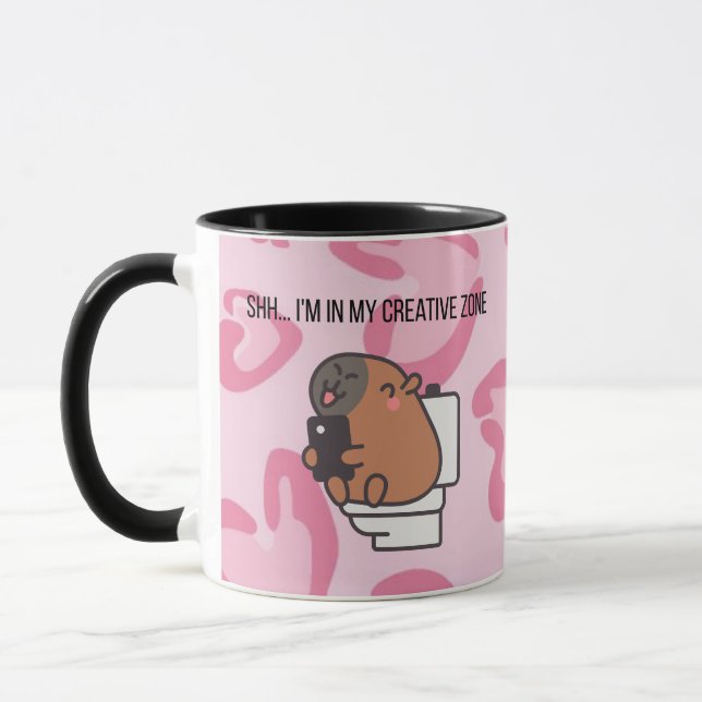 Mug Shh… I’m in My Creative Zone | Funny Capybara Coff (Gauche)