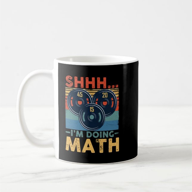 Mug Shhh je fais maths Poids Lifting Gym Workout ret (Gauche)