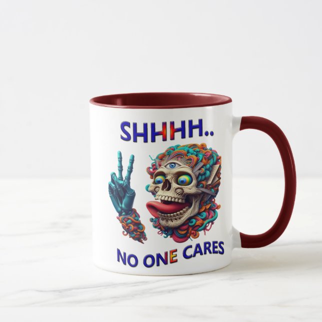 Mug SHHH... Personne Ne Se Soucie D'Un Moteur De Revêt (Droite)