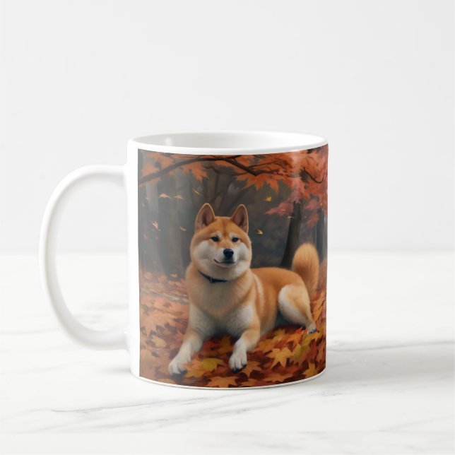 Mug Shib Inu en automne Leaves automne Inspire (Gauche)