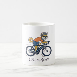 Mug Shiba Inu à vélo
