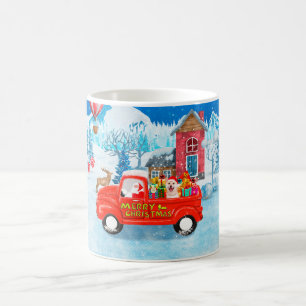 Mug Shiba Inu Chien Livraison de Noël Camion Neige