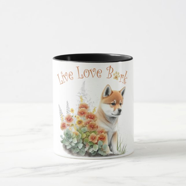 Mug Shiba Inu Chien Maman Florale (Centre)