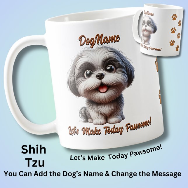 Mug Shih Tzu - Ajouter le nom du chien, modifier le te (Créateur téléchargé)