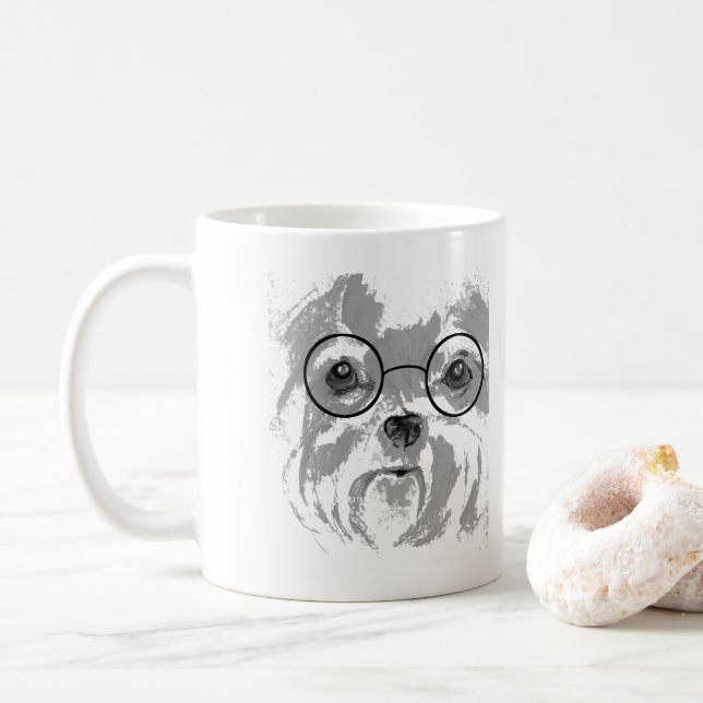 Mug Shih Tzu avec lunettes (Avec donut)