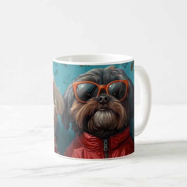 Mug Shih Tzu avec Roses de coeur Saint Valentin (Devant droit)