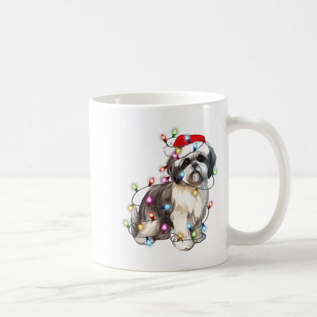 Mug Shih Tzu Dog Christmas Lights Xmas Cute  (Droite)