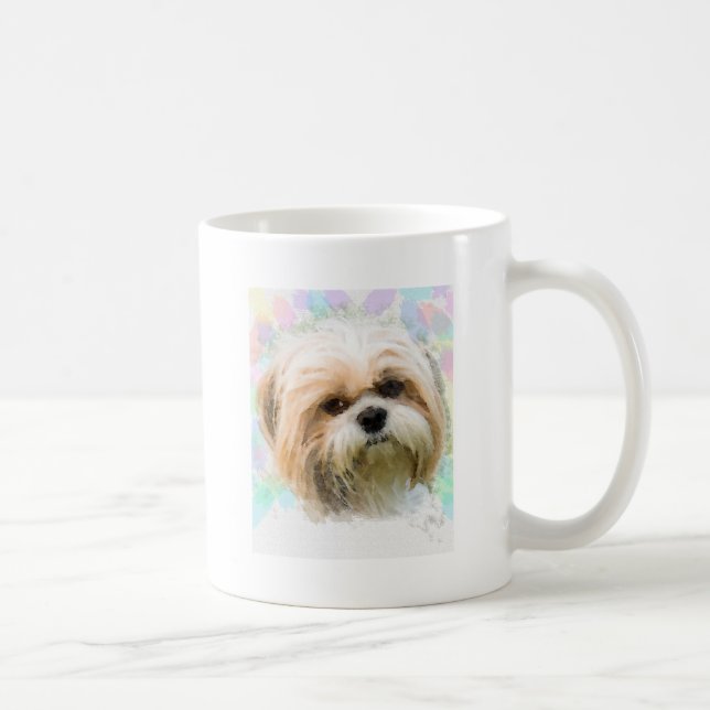 Mug Shih Tzu Dog Eau Couleur Art Peinture (Droite)