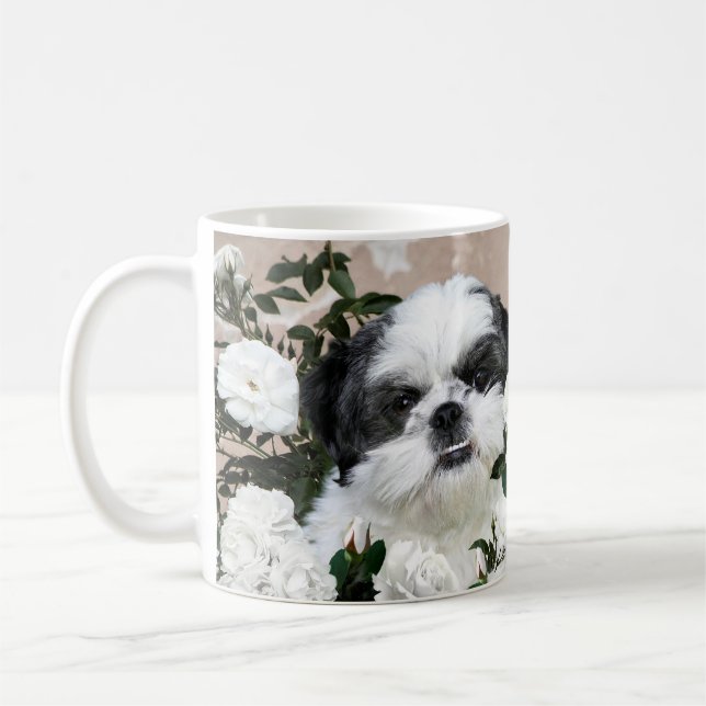 Mug Shih Tzu et roses (Gauche)