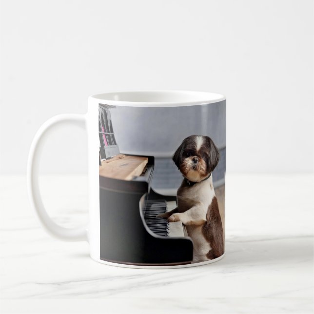 Mug Shih Tzu Jouer Piano (Gauche)