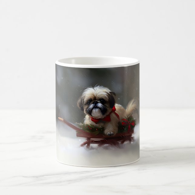Mug Shih Tzu Noël neige hiver (Centre)