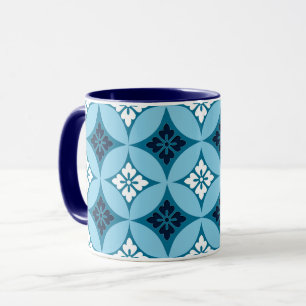 Mug Shippo avec le motif, le bleu et le blanc de fleur