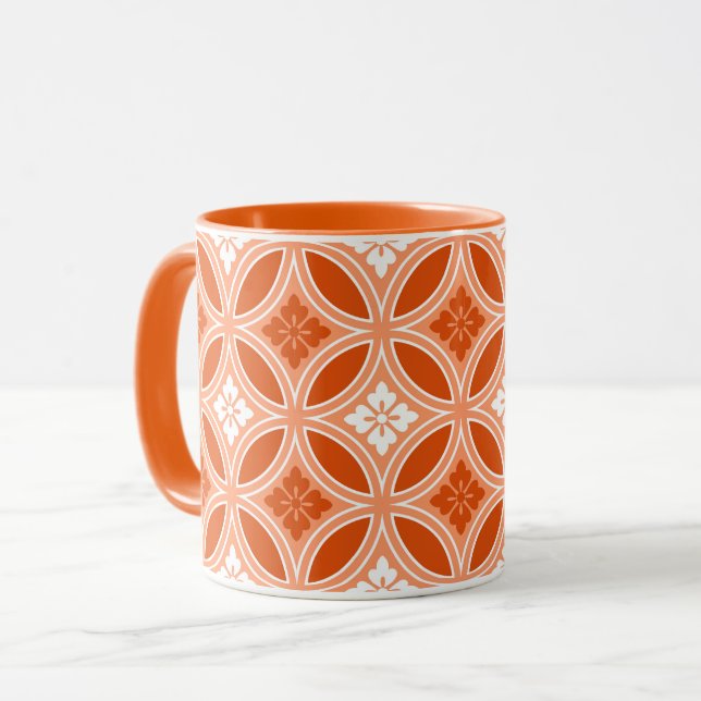 Mug Shippo avec Motif Fleur, Mandarin Orange (Devant gauche)