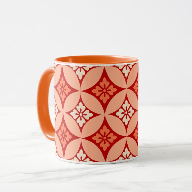 Mug Shippo avec Motif Fleur, Mandarin Orange (Devant gauche)