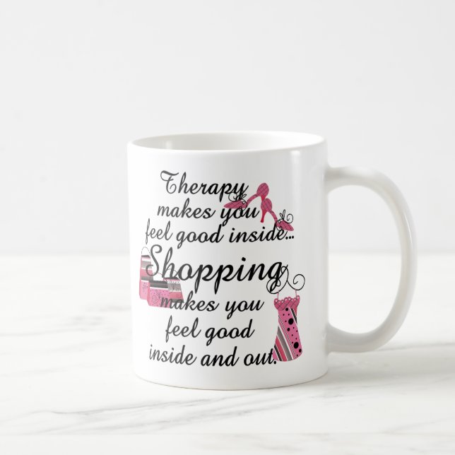 Mug Shopping Thérapie Mode rose (Droite)