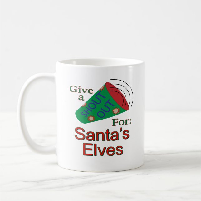 Mug Shout Out pour Père Noël Elves (Gauche)
