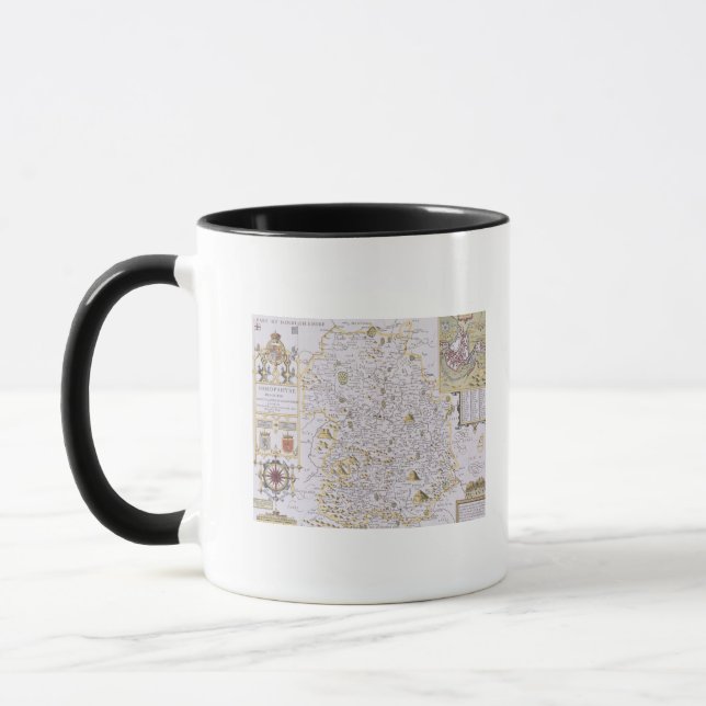 Mug Shropshyre, gravé par Jodocus Hondius (Gauche)