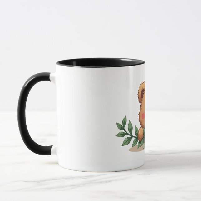 Mug Shy Kawaii Teddy Bear Mistletoe Christmas (Gauche)