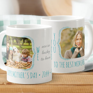 Mug Si chanceux de t'avoir 2 Photo Occasion modifiable