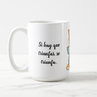 Mug Si Hay Que Triunfar Grumpy Orange Cat Custom Quote