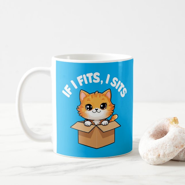 Mug Si J'Aime, Je Suis Assis Chat Drôle (Avec donut)