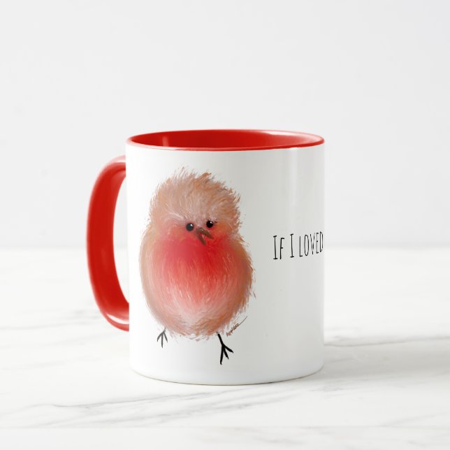 Mug Si je t'aimais plus, j'aurais du pop cute robin  (Devant gauche)