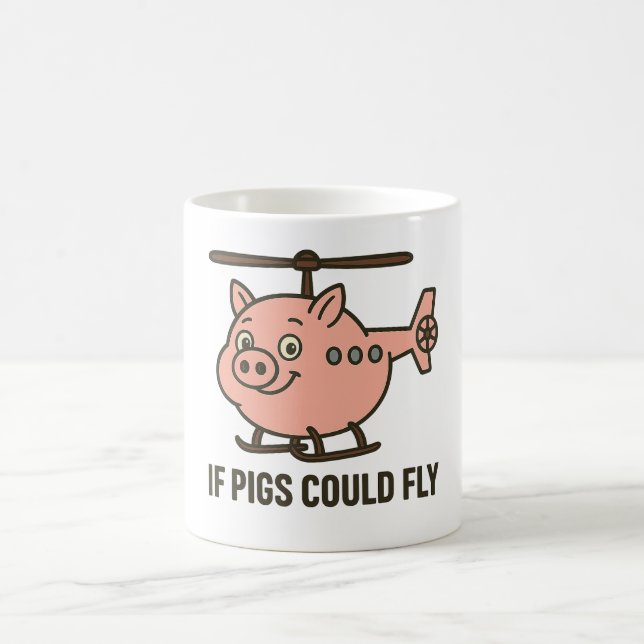 Mug Si les cochons pouvaient voler - hélicoptère (Centre)