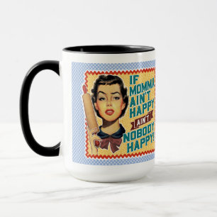 Mug Si Momma n'est pas heureuse femme rétro
