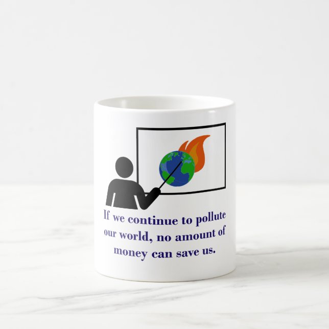 Mug Si nous continuons à polluer - Citation sur le cha (Centre)