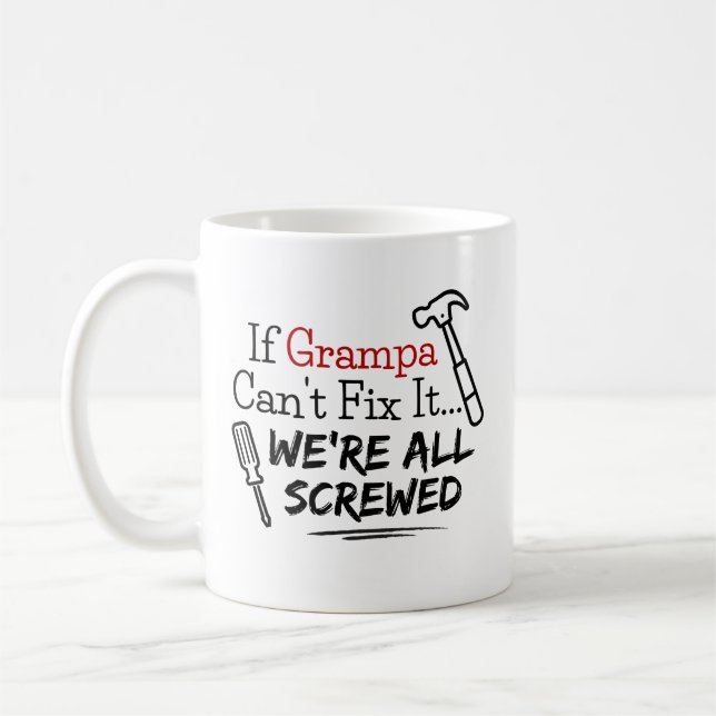 Mug Si Papi ne peut pas le réparer nous sommes tous fi (Gauche)