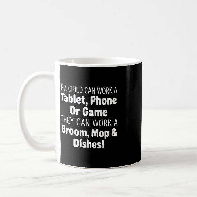 Mug Si un enfant peut utiliser une tablette téléphone  (Gauche)