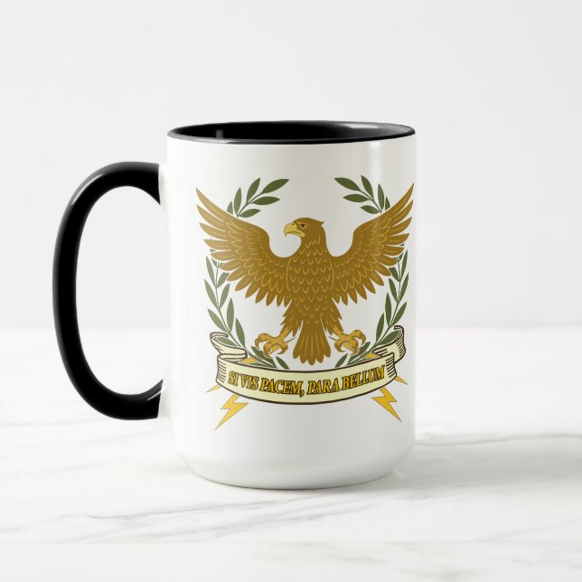 Mug Si Vis Pacem, Para Bellum.. Eagle and lightning  (Gauche)