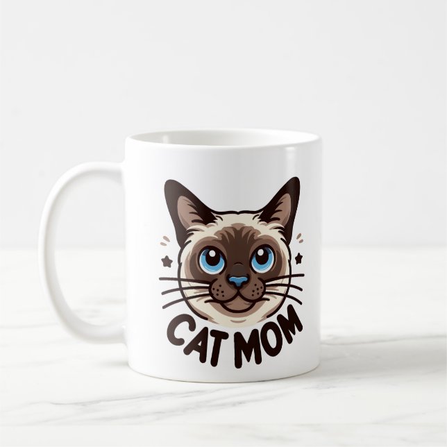 Mug Siamese Chat Maman Mère jour Cadeau pour Féline Am (Gauche)