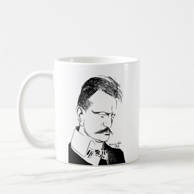 Mug Sibelius : croquis d'Albert Engström (1904) (Gauche)