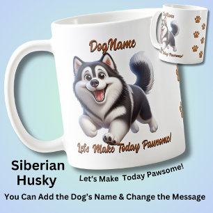 Mug Siberian Husky - Ajouter le nom du chien, modifier