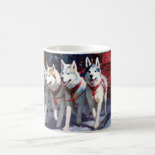 Mug Siberian Husky Saison de Fêtes de Noël