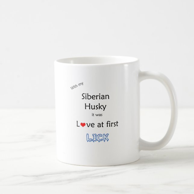 Mug Sibérie Husky Lick Design (Droite)