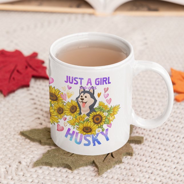 Mug Sibérie husky Lover Sunflower Trainer Floral (Créateur téléchargé)