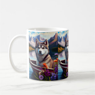 Mug Sibérien Husky à la pagaie : une aventure Pittores