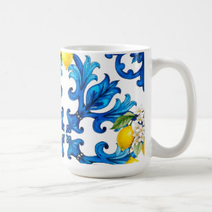 Mug sicilien, été, citron, mosaïque, bleu