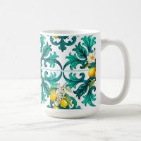 sicilien, été, citron, mosaïque, vert,