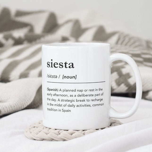 Mug Siesta définition mots espagnols en anglais (Créateur téléchargé)