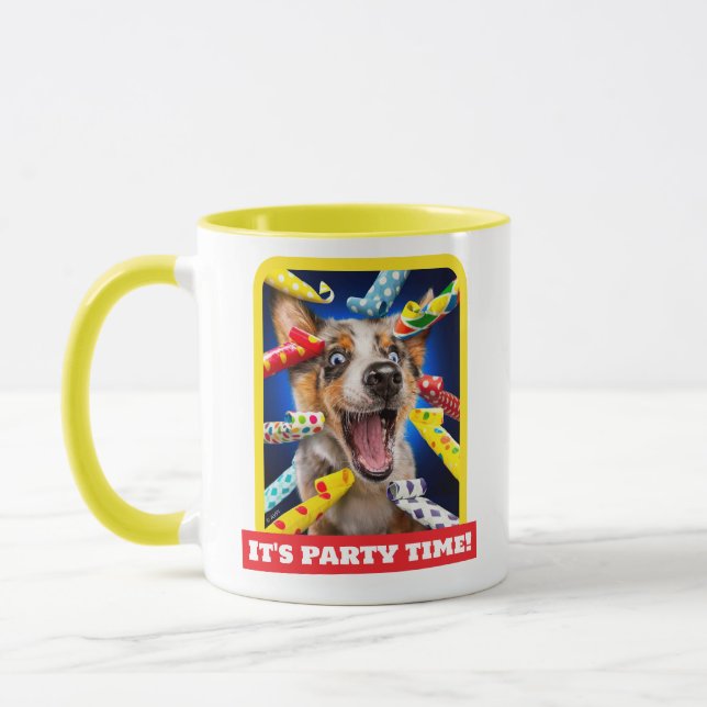 Mug Sifflets de fête pour chien heureux (Gauche)
