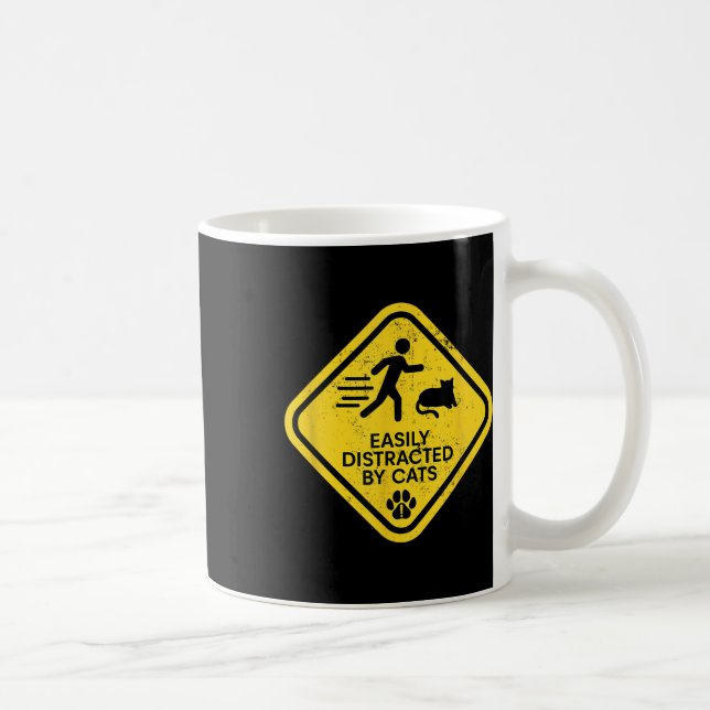 Mug Signal D'Avertissement Facilement Distrait Par Cha (Droite)