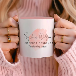 Mug Signature aquarelle professionnelle élégante pour 