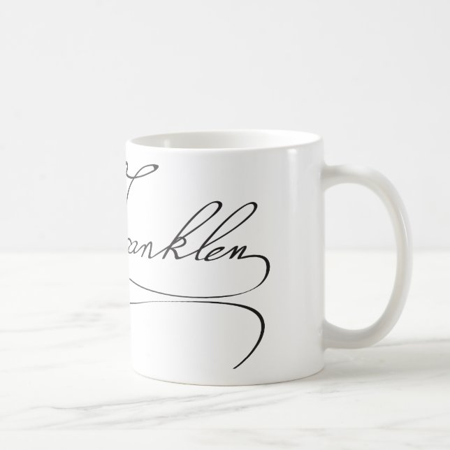 Mug Signature de père fondateur Benjamin Franklin (Droite)