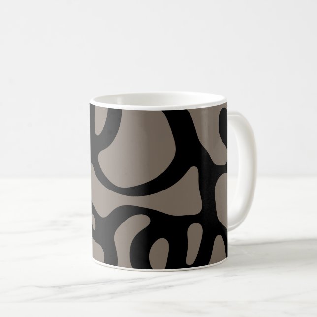 Mug Signaux éloignés : Noir Abstrait et gris (Devant droit)